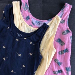 Loft outlet tank tops, size small, lot of 3